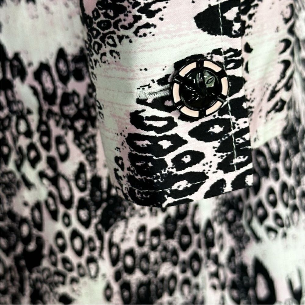 St. John Sport Pink and Black Leopard Print Shirt Dress| Size M - Picture 8 of 9